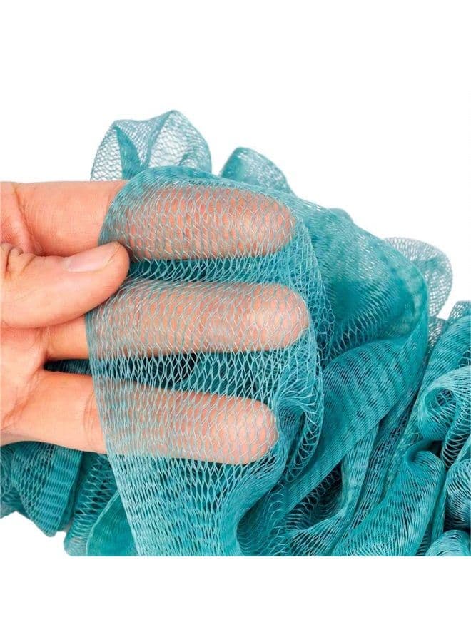 Back Scrubber for Shower,Loofah Long Handle Bath Body Brush,Soft Nylon Mesh Sponge for Shower,Loofah On a Stick for Men Women,Exfoliating Scrub Cleaning Luffa for Elderly(2-Pack,Blue)