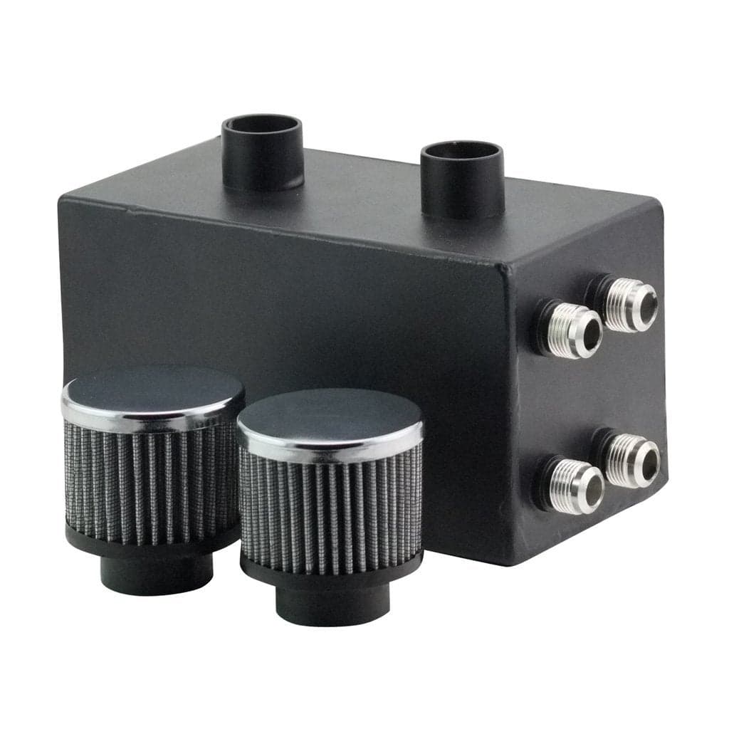 JDMSPEED Black Pro Series Oil Catch Can 4 Port All Black 10AN Replacement For Honda Civic Acura Integra