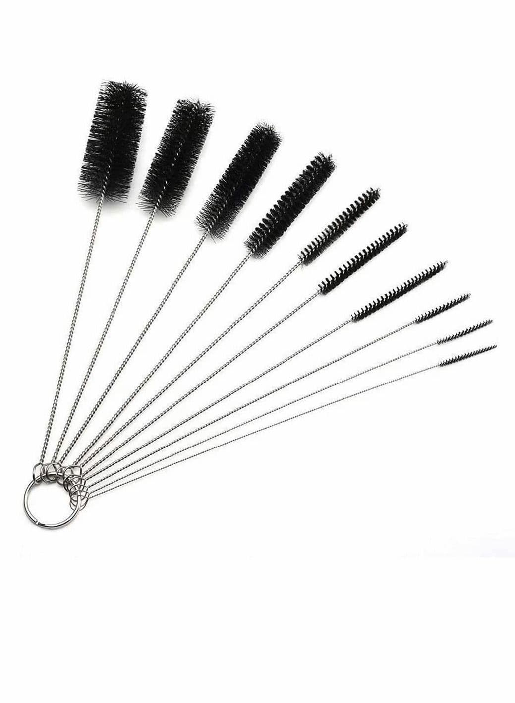 Nylon Tube Brush Cleaner Pipe Cleaning Kit for Drinking Straws Glasses Keyboards Jewelry 10 Brushes Baby Bottle Flask Straw