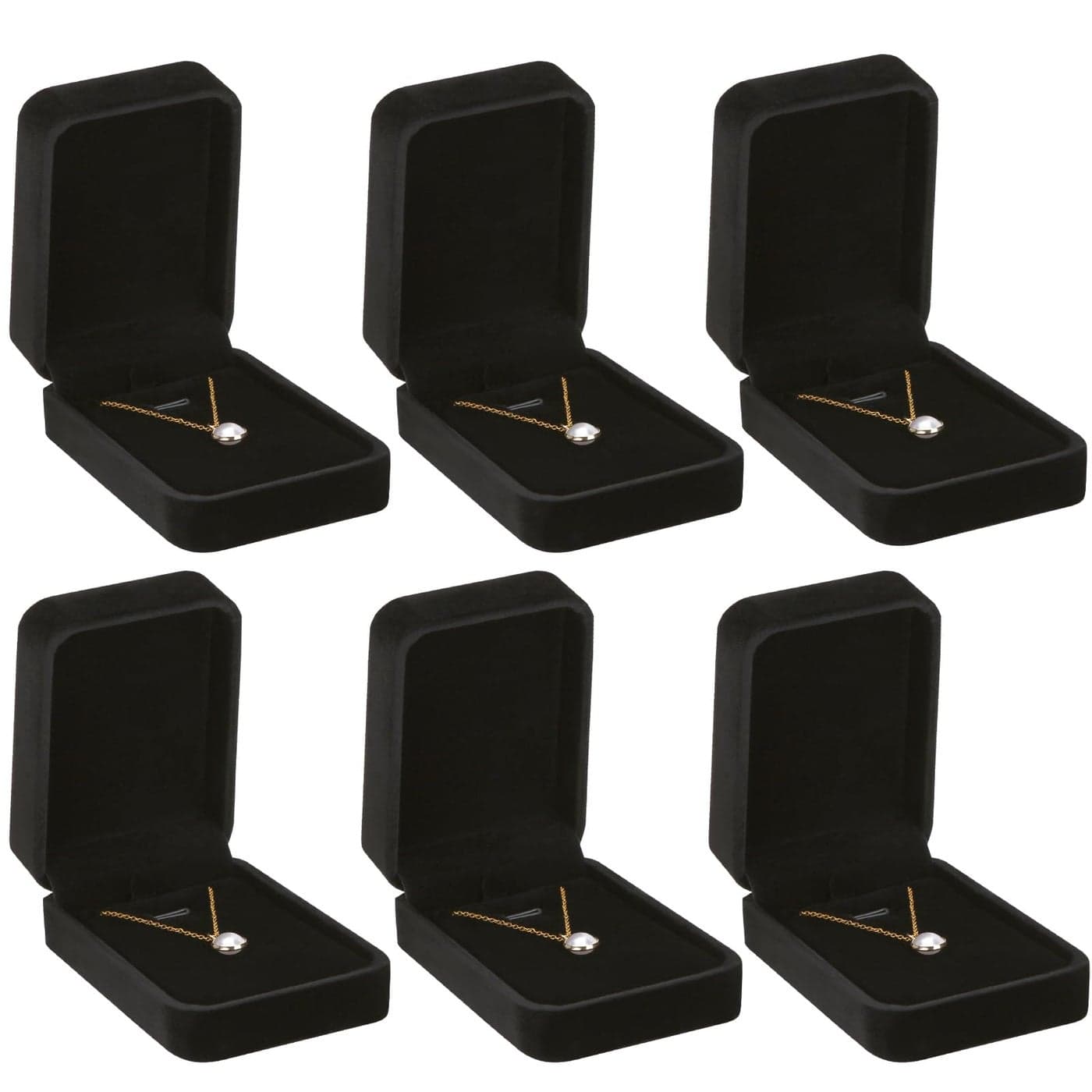 LETURE 6 Pieces Velvet Jewelry Gift Boxes for Necklace Pendant Bracelet Ring Earring Jewelry Storage Display Case for Christmas Wedding Engagement Birthday Anniversary Pendant Box STYLE6PCS