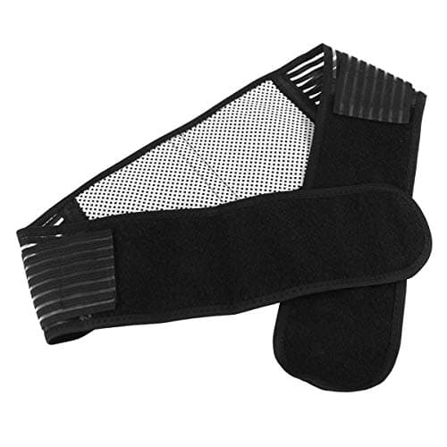 Lumbar Magnetic Self-heating Waist Support Lumbar Belt Adjustable Waist Lumbar Support Lower Massager Size L (Black)