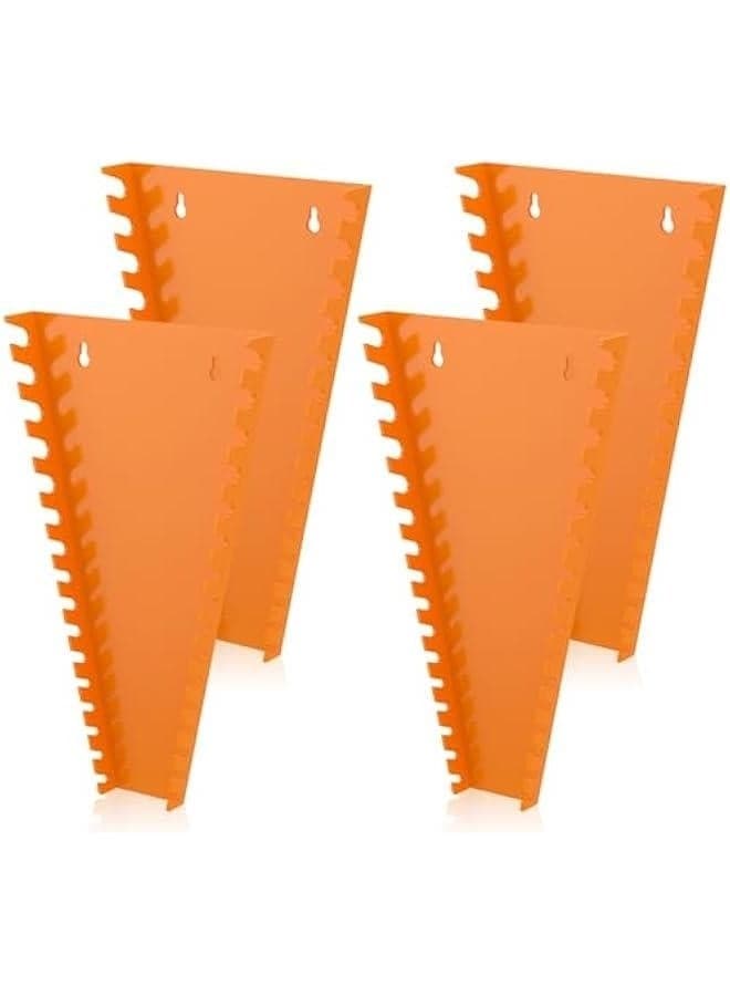 64 Slot Magnetic Wrench Organizer, Wrench Holder, Wrench Rack Tool Trays, Wrench Organizer Tray, Wrench Storage Organizer, Tool Organizer for Storing 5mm-27mm Metric and SAE Wrenches (Orange)