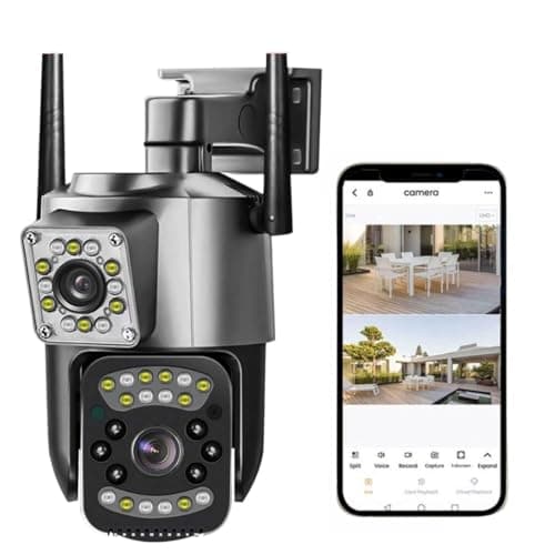 Maizic Smarthome 4G/5G SIM 5+5MP Dual Lens/Screen Pan & Tilt Zoom CCTV Outdoor Camera, Weatherproof(IP66), 2 Way Talk, Motion Detect, Supports SD Card Up to 256 GB