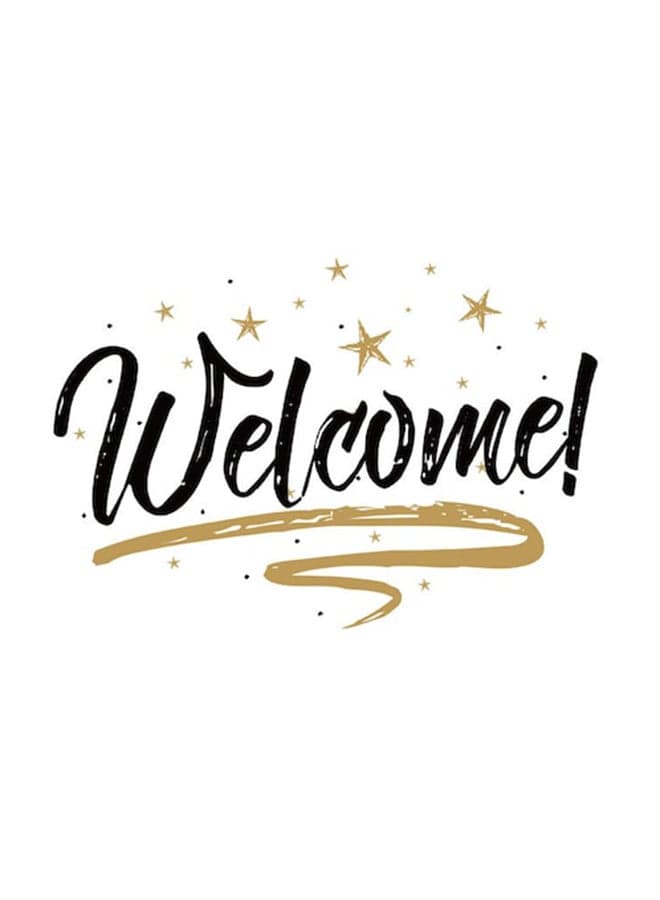 Welcome Word Pattern Decorative Wall Sticker Black/Brown 57 x 38cm