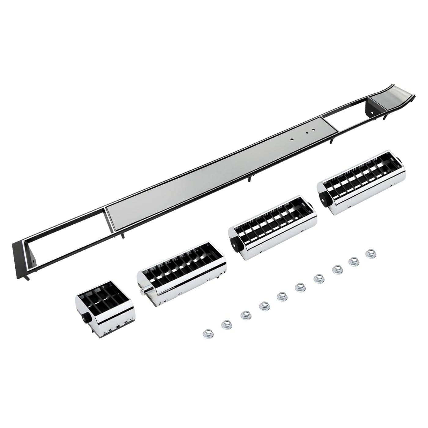 Center Dash AC Air Vent Trim Plate Brushed Compatible with 19811991 Chevy GMC CK Silverado Suburban Blazer Jimmy Truck Grille Cover Panel Molding Kit Replaces DP7898RNH 3979751