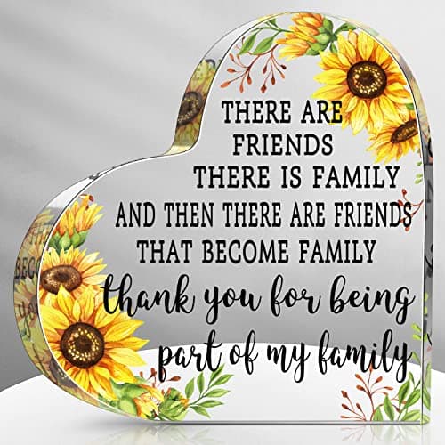 Chunful Friendship Gift for Women Girls Going Away Best Friend Birthday Gifts Friend Acrylic Plaque for Coworker Retirement Mothers Day Keepsake Decor(Sunflower)