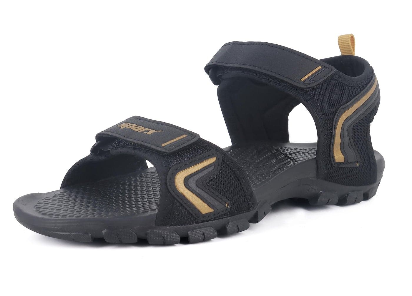 SPARX Men's Sandal, BLACK GOLDEN, 9UK,SS0607GBKGO0009