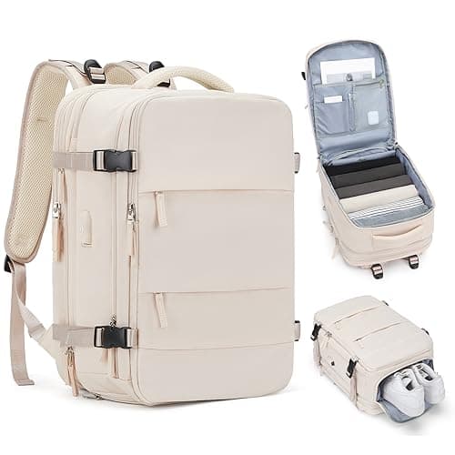Casual Backpack Traveling Backpack, A-beige, Expandable, Travel Backpacks