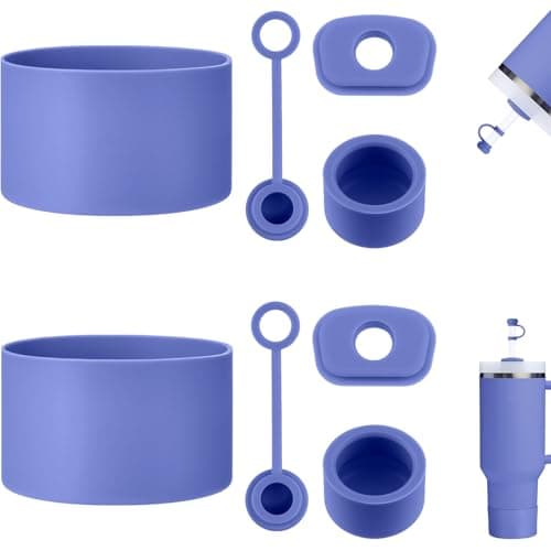 HYZ 8 Piece Accessories for Stanley Cup, Silicone Spill Proof Stopper Set and Protective Boot Including Straw Cover Cap for Stanley H2.0 20oz 30oz 40oz Tumbler, Exclusive Lupine