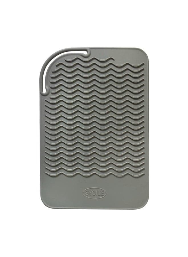 Silicone Heat Resistant Travel Mat, Anti-heat Pad for Hair Straighteners, Curling Irons, Flat Irons and Other Hot Styling Tools - Gray