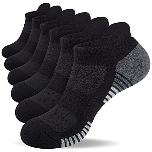 Lapulas Athletic Running Ankle Socks, Low Cut Cushioned Anti-Blister Tab Sports Socks Men Women 6Pairs
