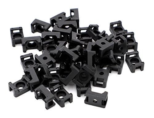 iExcell 100 Pcs Black 4.5mm Cable Tie Base Saddle Type Mount Wire Holder