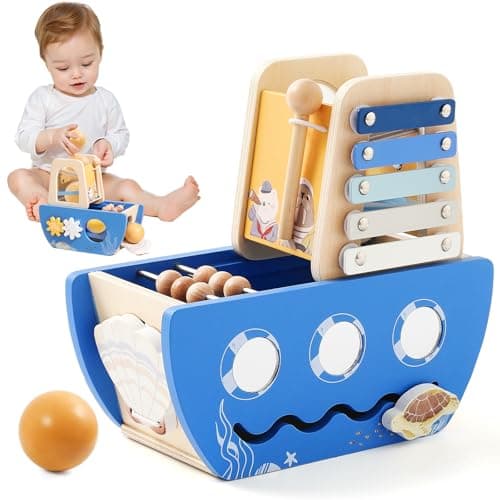 lets make Wooden Activity Cube 8in1 Montessori Toys Includes Object Permanent Box Early Learning Activity Cube Montessori Sensory Toys for Toddler Baby First Birthday Gifts