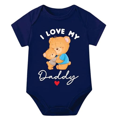 Lillypupp " I Love My Daddy Cotton Romper For New Born Baby Boy Girl. Half Sleeves Romper Bodysuit Clothes For Infant Toddler Boys Girls.
