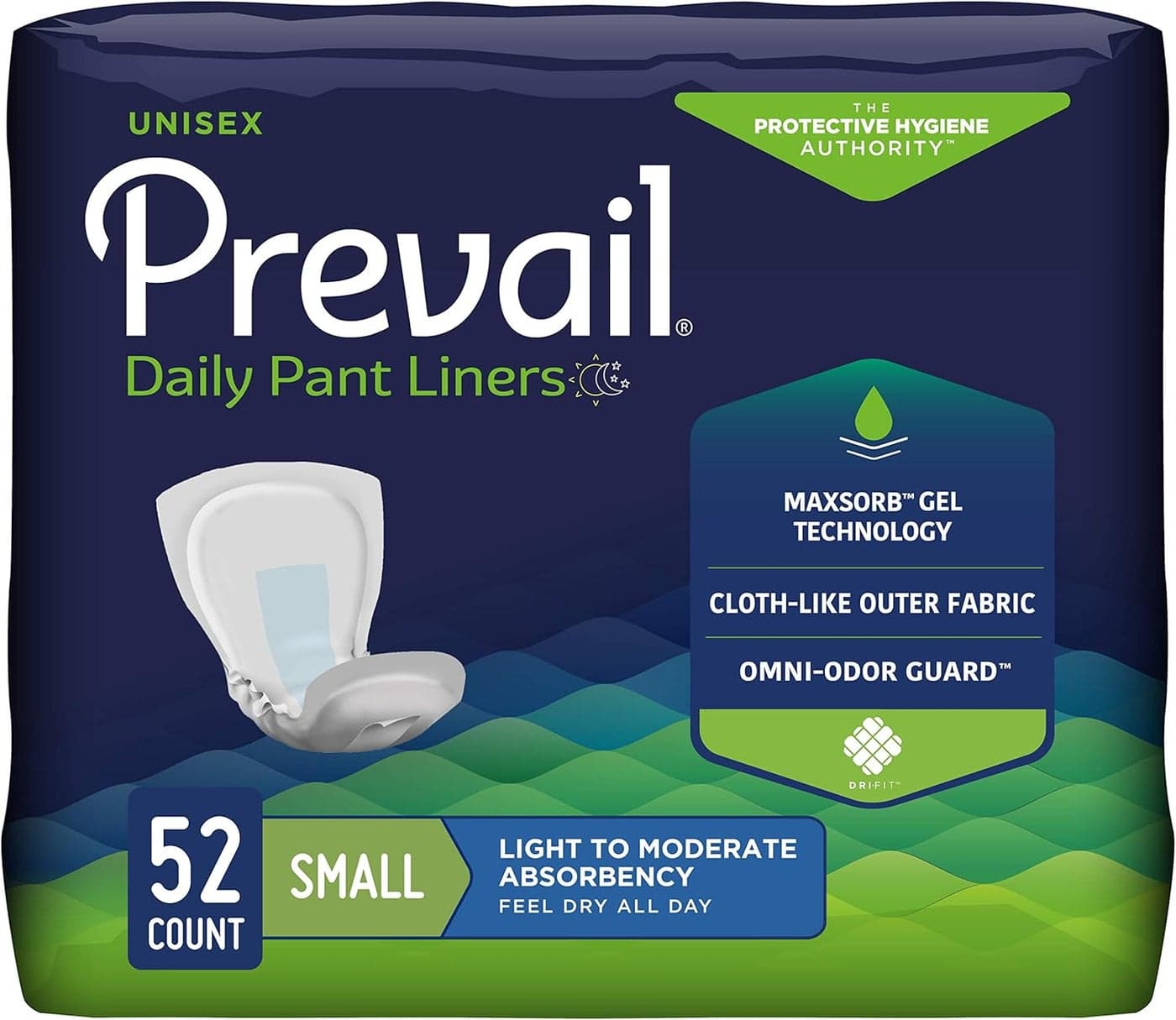 Incontinence Unisex Pant Liners Disposable Adult Pant Liner for Men Women Small 52 Count Bag