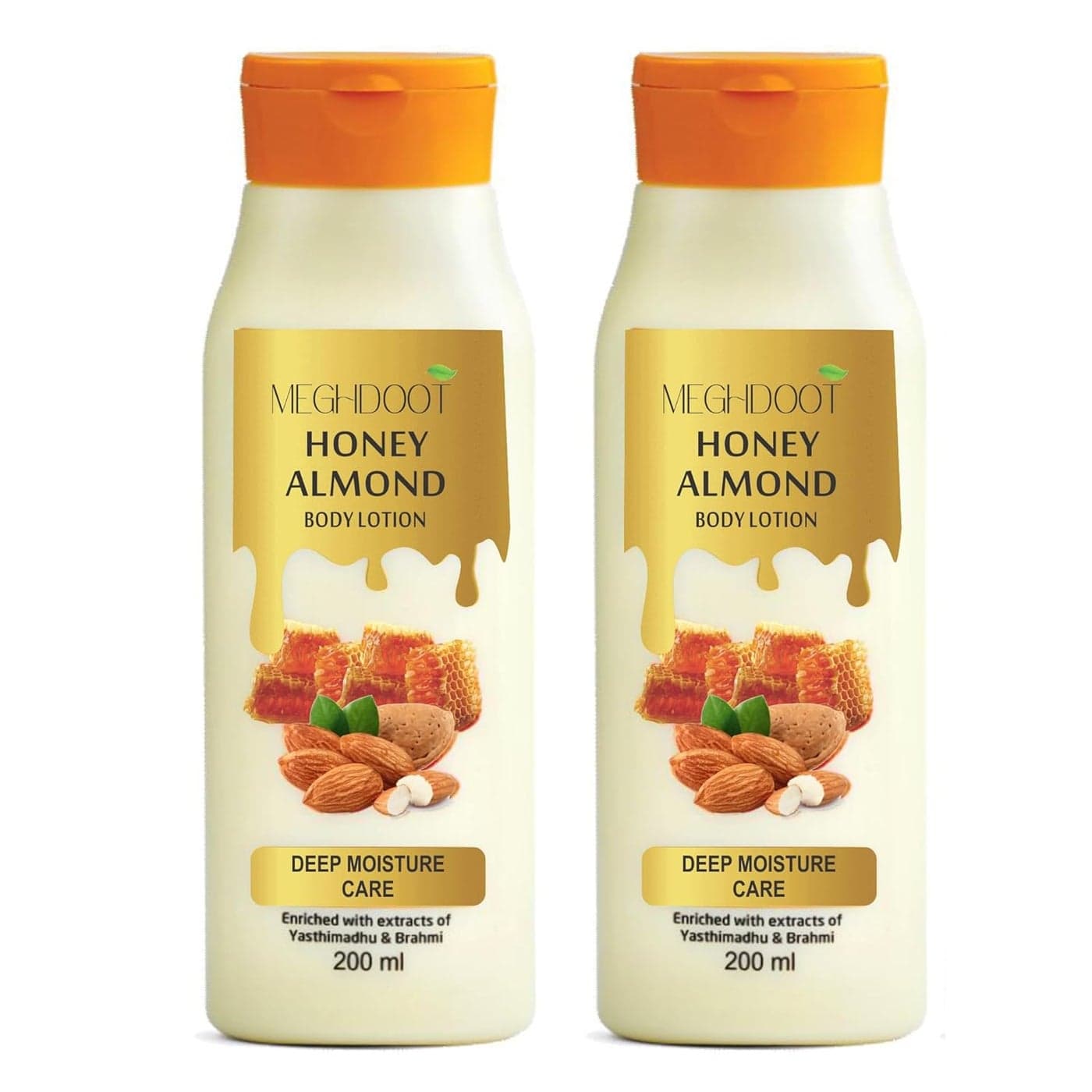 Meghdoot Honey Almond Body Lotion Deep Moisture Care Ayurvedic Hydrating Lotion for Soft and Glowing Skin 200ml Each Pack of 2