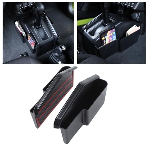 FSYHKJ 2PCS Center Console Gear Shift Organizer Tray Shifter Side Storage Box for Suzuki Jimny 2019 2020 2021 2022 2023 2024 2025 Interior Accessories