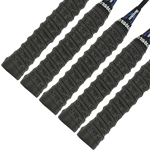 Senston New Rackets Grip Anti Slip Perforated Super Absorbent Tennis Overgrip Badminton Overgrip Pickleball Overgrip 5 Pack Black