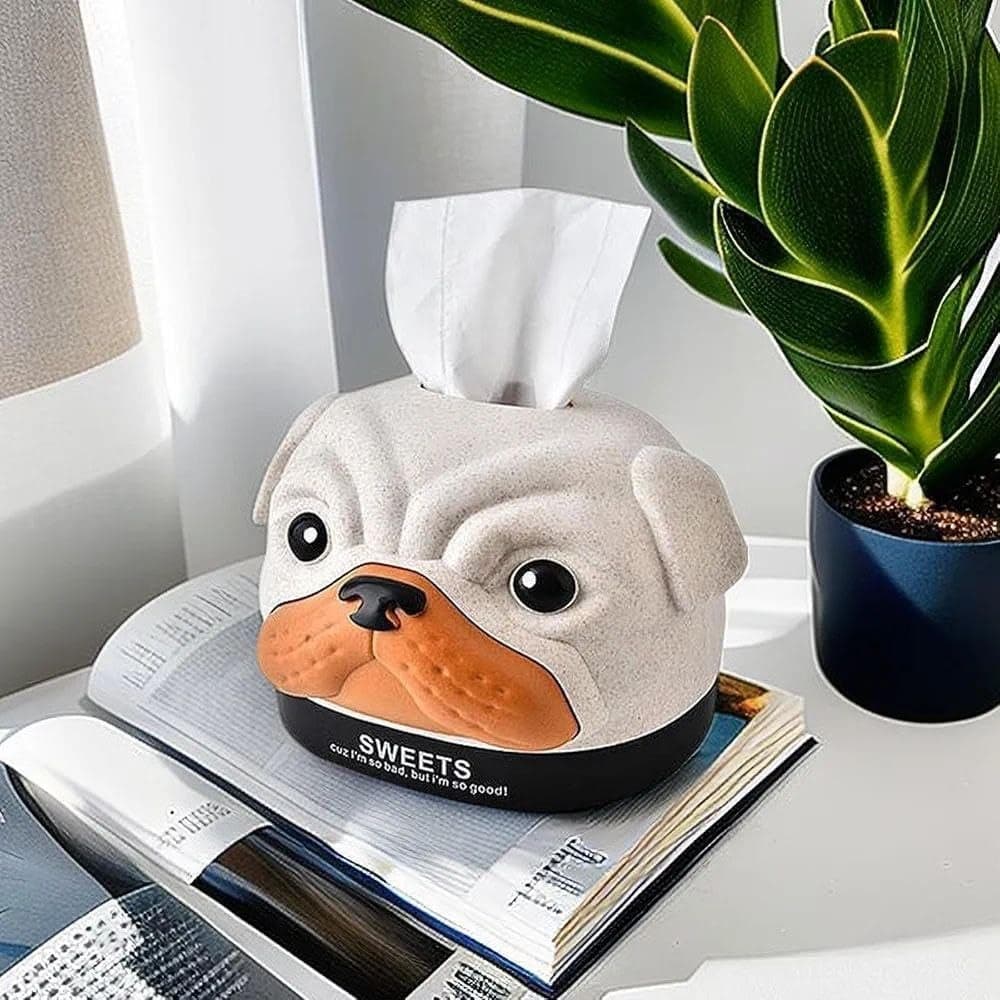 GOPAD Dog Shape Creative Desktop and Car Tissue Box Plastic Paper Towel Container Tissue Cover Organizer for Car Decor Home Room Hotel 1 PcsMulticolor