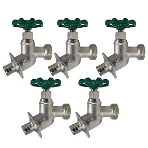 5 Pieces XFITTING 34 Pex X 34 GHT Sillcocks GHT Garden Hose Threaded For Use with Water or Oil Crimp Fittings