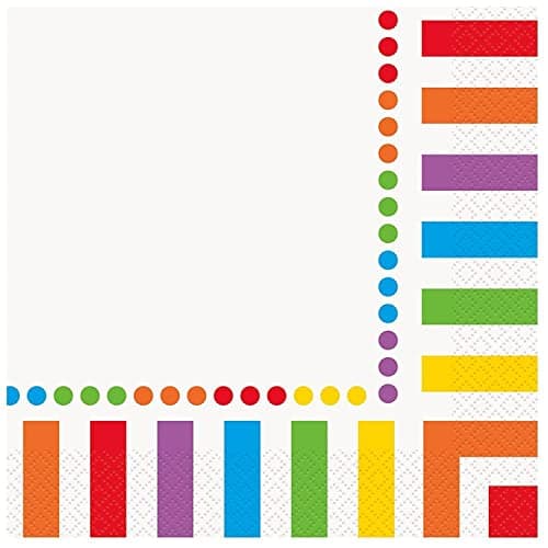 Rainbow Birthday Luncheon Napkins - 16 Count, Elegant & Vibrant Design, Premium Paper Napkins For Parties & Events