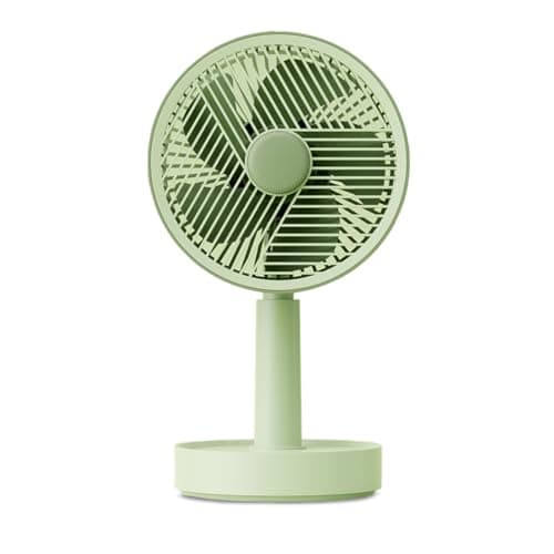 Wembley Mini Portable Desktop Fan with Warm Light | 3.7V Rechargeable Battery Operated | 3 Speed Airflow, Height Adjustable, Handheld Personal Cooling Device for Home, Office & Travel (Green)