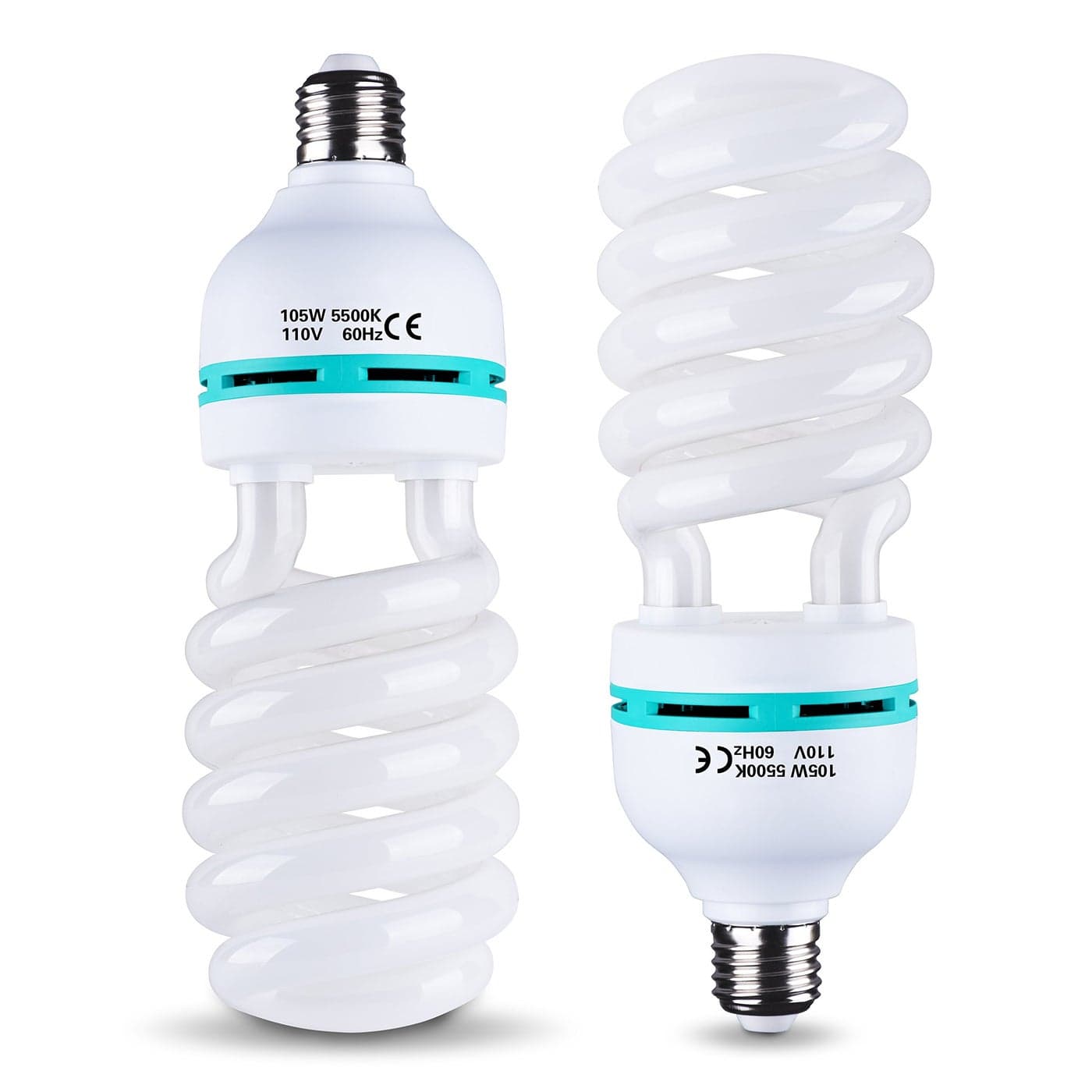EMART Full Spectrum Light Bulb, 105W Spiral CFL 5500k Daylight for Softbox Lighting Kit, Replacement Lamp for Photography Photo Video Studio, Household Use, Portrait Shooting -2PACK