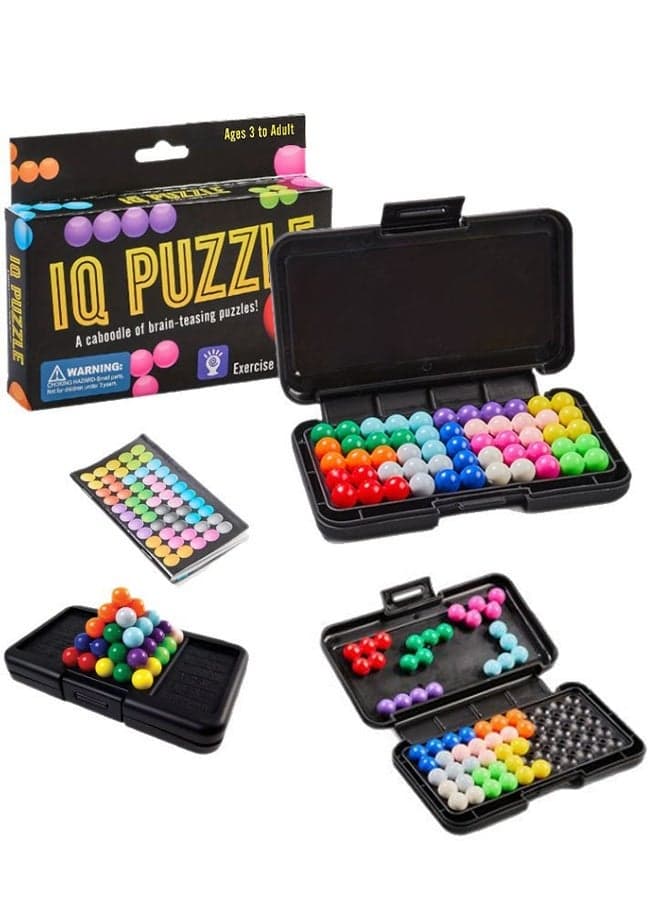 Educational 3D Brain IQ Puzzle Game - 200 Challenges 3D Logic Puzzles for Kids Ages 3+, Teens & Adults - Multi-Color Brain Teasers- STEM Learning Toy for Spatial Reasoning & Problem-Solving - Gift for Family Game Night
