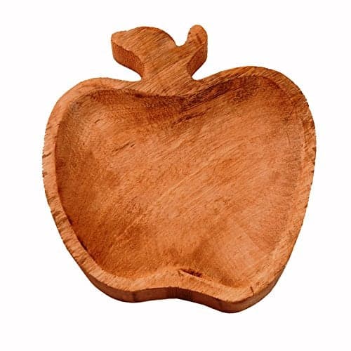 Purpledip Wooden Serving Tray/Platter 'Healthy Bites': Small Plate for Snacks, Cookies, Fruits Or Aftermints (11290)