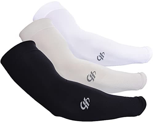 HOPESHINE Cooling Compression Arm Sleeves UPF50+ UV Protection for Men Women Cycling Driving Outdoor Tattoo Cover Up 3-Pairs