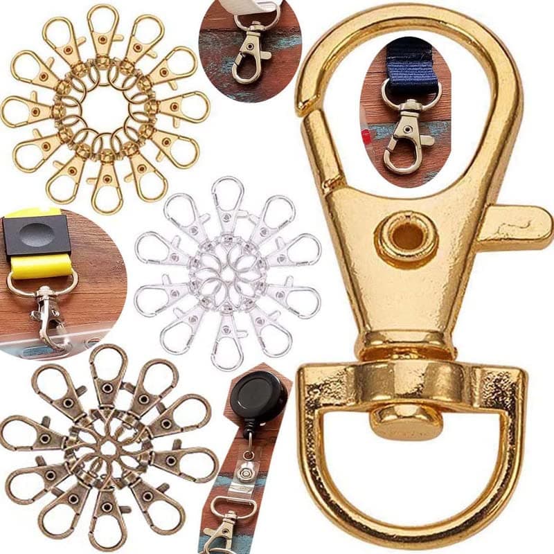 DIY Crafts Pack of 5 Pcs, Gold, Alloy Swivel Lobster Claw Clasps+Snap Hook Metal Lobster Claw Clasps Swivel LanyardsTrigger Snap Hooks Strapfor Keychain Key Rings Bags (Pack of 5 Pcs, Gold)