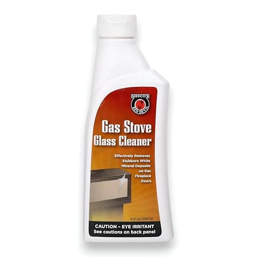 MEECO'S RED DEVIL 710 Gas Stove Glass Cleaner - Quickly & Easily Removes Stubborn White Mineral Deposits from Gas Fireplace or Stove Glass (8 fl oz) - Made in the USA