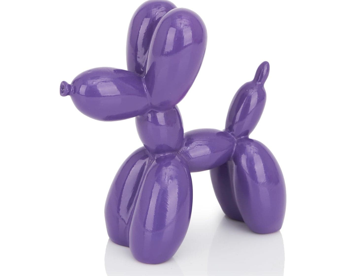 AMOIENSIS Balloon Dog Sculpture 10cm Vivid Versatile Small Decor for Shelf Desk Animal Statue Frills Home Decor Purple