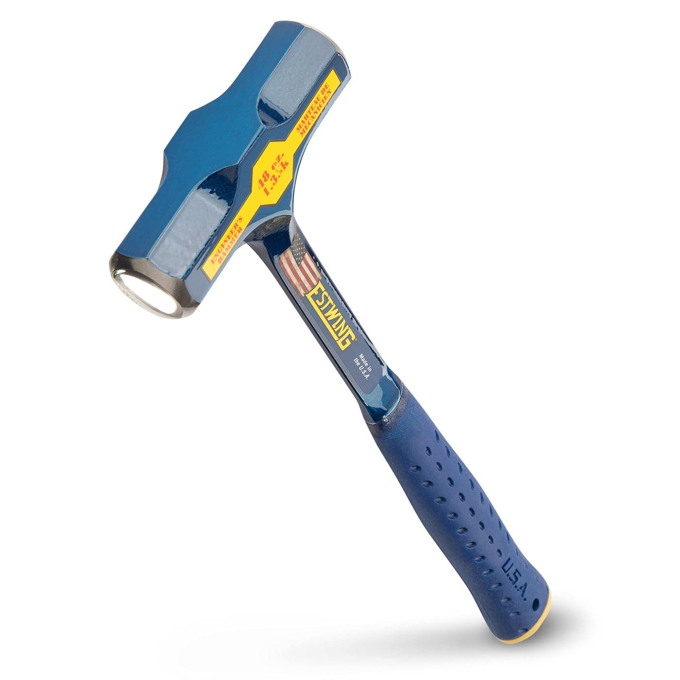 ESTWING BIG BLUE Engineers Hammer 48 oz Sledge with Forged Steel Construction Shock Reduction Grip E648E