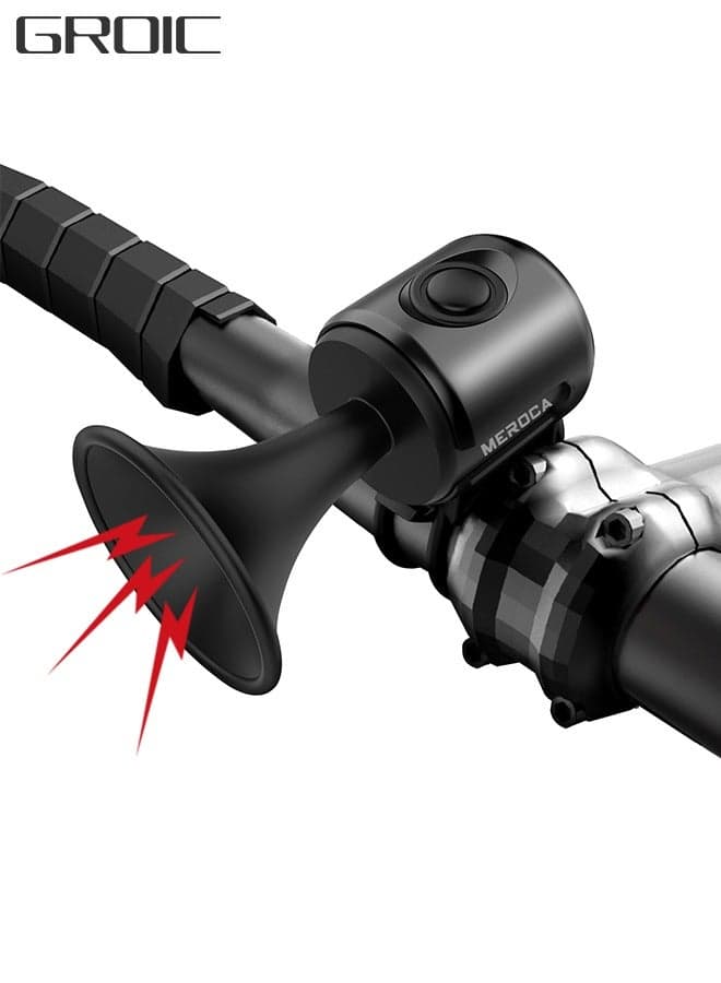 120dB Electric Bike Horn with Anti Theft Alarm, Small Loud Bike Bell Easy to Install, Bicycle Horn with IPX4 Waterproof/Fixed Anti-Slip Pad