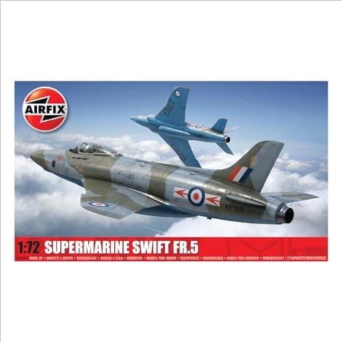 Airfix Model Airplane Kit Gift Set - A04003 Supermarine Swift FR.5, Plastic Plane Model Kits for Adults & Kids 8+, Skill Level 2, 1:72 Scale WW2 Military Aircraft Models - Real Aeroplane Models Gifts
