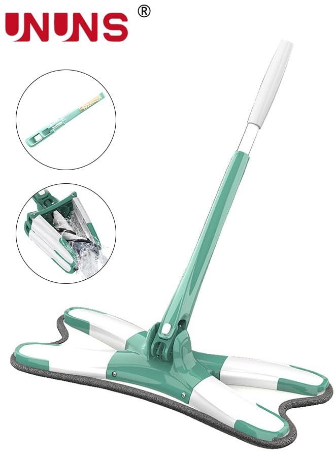 Flat Floor Mop,Microfiber Mops For Floor Cleaning With Automatic Water Squeezing Function,Floor Mop With 360 Degree Rotating,Hand Free Wash Household Floor Mop