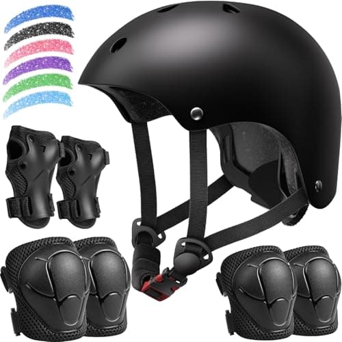 Kids Bike Helmet Set Adjustable Helmet for Ages 310 Year Boys Girls Pad Set with Knee and Elbow Pads for Bike Roller Skating Scooter Longboard and More Sports
