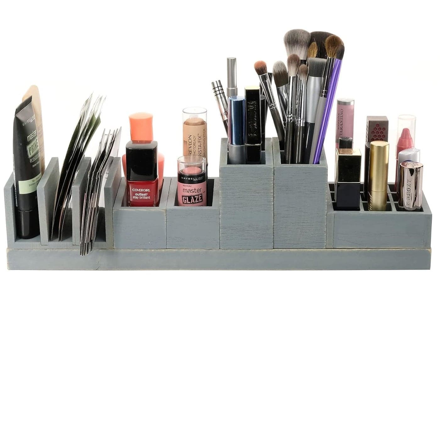 Magnetic Makeup Organizer - Includes 6 Rearrangeable Pieces (Gray)