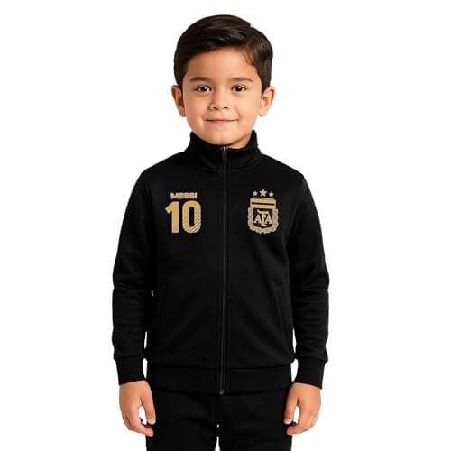 Icon Sports Officially Licensed Argentine Football Association Lionel Messi Track Jacket - Unisex Kids - AFA088TJ Bronze YXL
