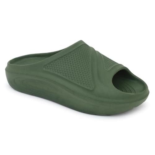 Hygear Unisex GE-1024 Olive Green Comfortable & Stylish Slip-On Slider UK/India-6