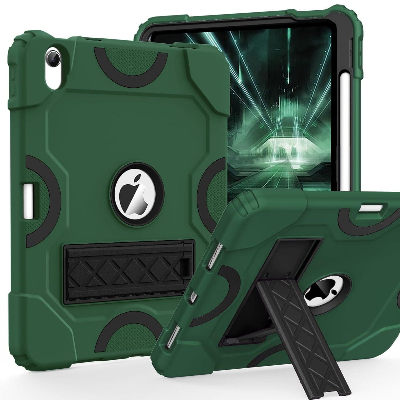 Cantis Case for iPad 10th Generation 109 Inch 2022 Alpine GreenBlack Shockproof Rugged Protective Cover with Kickstand Pencil Holder