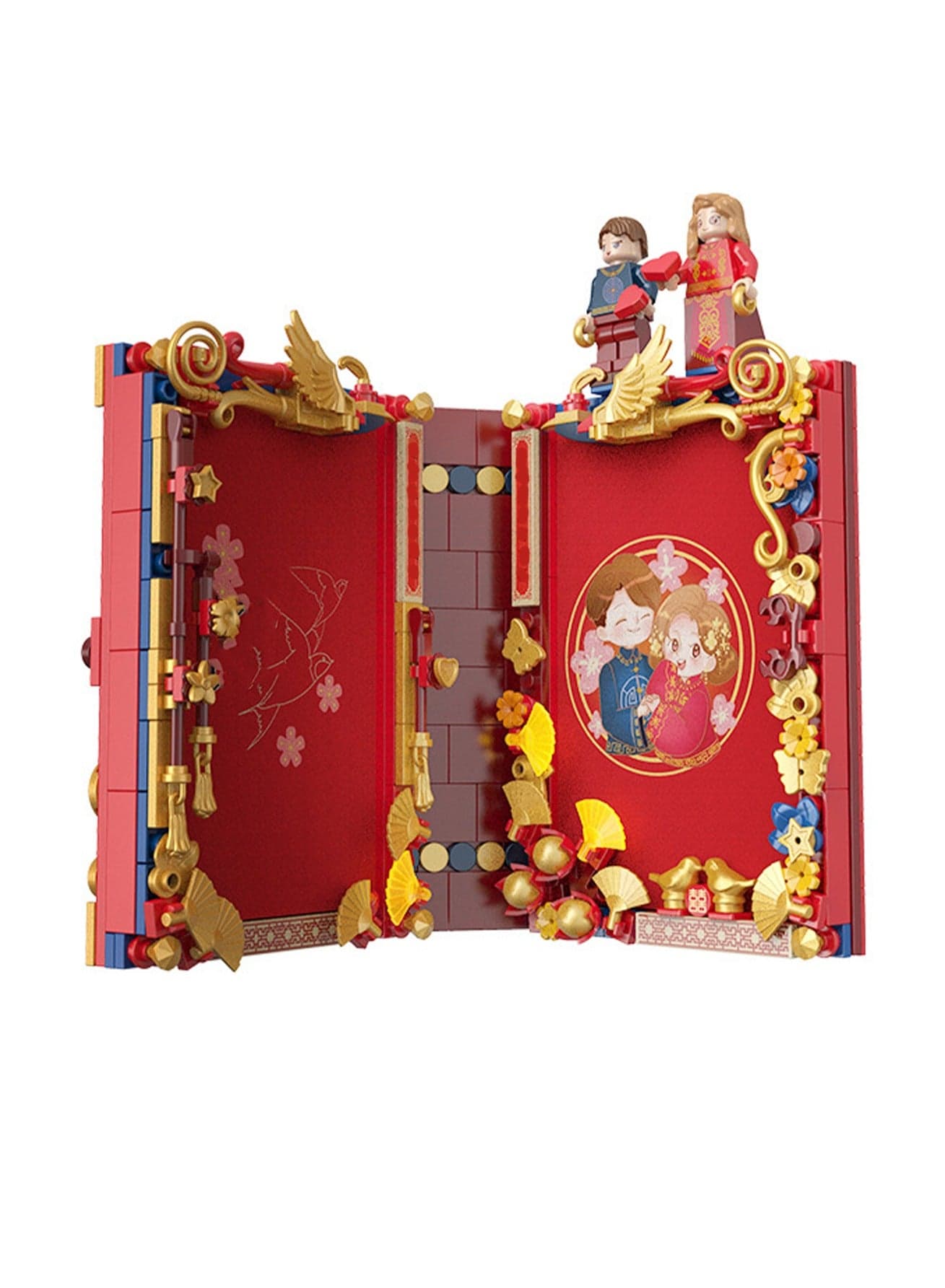 Red Photo Album Building Block Book Model Set Building Blocks Creative Diy Simulation Collection Building Assembly Toys Children Adult Home Furnishings