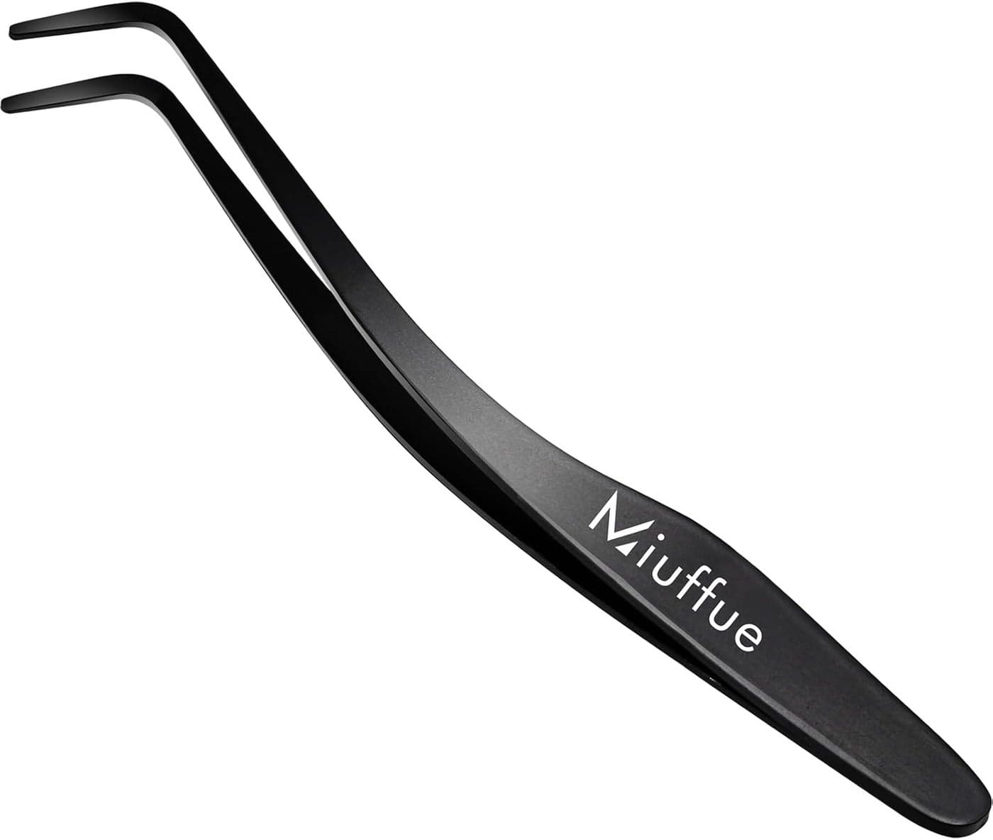 Lash Applicator Tool DIY Eyelash Applicator Stainless Steel Curved Eyelash Tweezers for Cluster Lashes (Black)