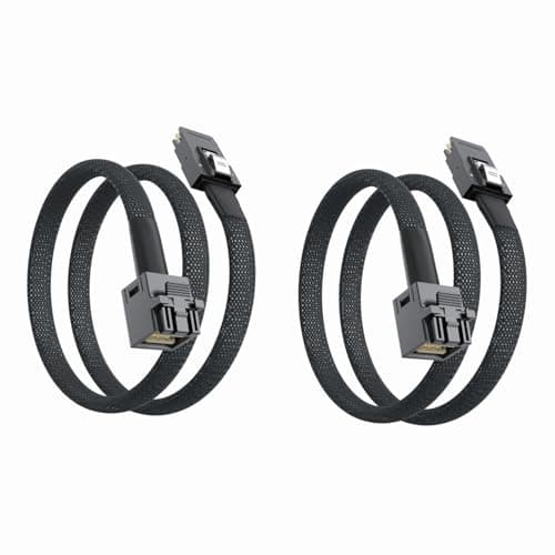 ipolex SFF8643 to SFF8087 Internal Mini SAS HD Cable Compatible with 12Gbps SAS Drives and 6Gbps SASSATA Drives 1m328ft 2 Pack