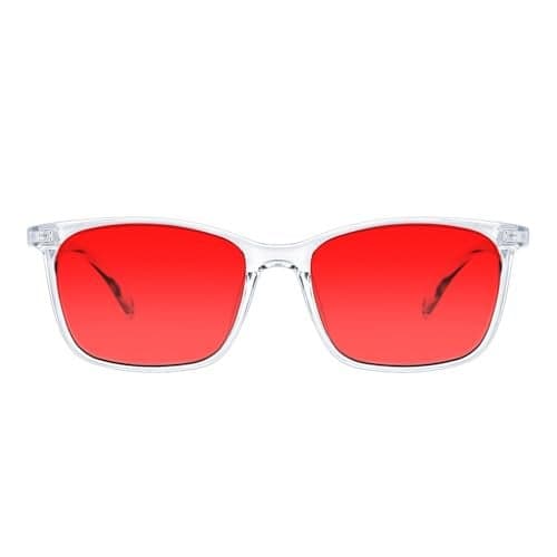 TIJN Sleep Glasses for 99.9% Blue Green Light Blocking for Women Men Dual AR Coating Red Lens for Computer Gaming, TR90