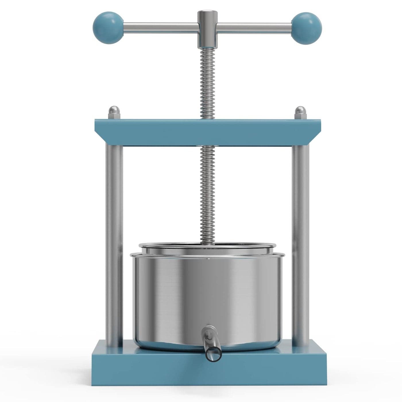 SQUEEZE master Cheese Tincture Herb Fruit Wine Manual Press 053Gallon 2 LitrePower Ball HandleStainless Steel Iron for Juice CiderWineOlive OilBlue