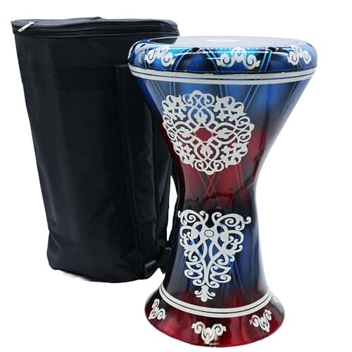 The 18 '' Sombaty Horizon Zaza Percussion Egyptian Style Darbuka With 9'' Drum Head (Liquid Red-9'')