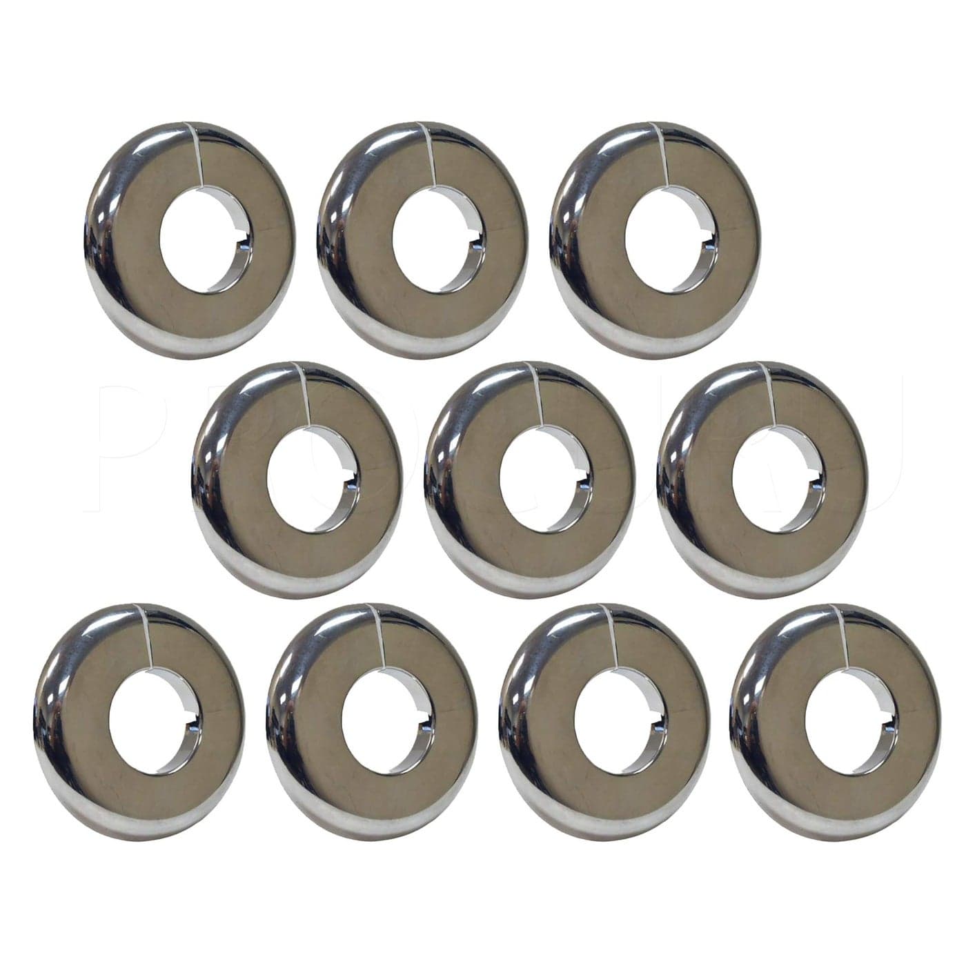 PROCURU 12Inch CTS 58 OD E2768 Split Plastic Lightweight Escutcheon Cover Plate Chrome for 12 Copper PEX Pipe 10Pack