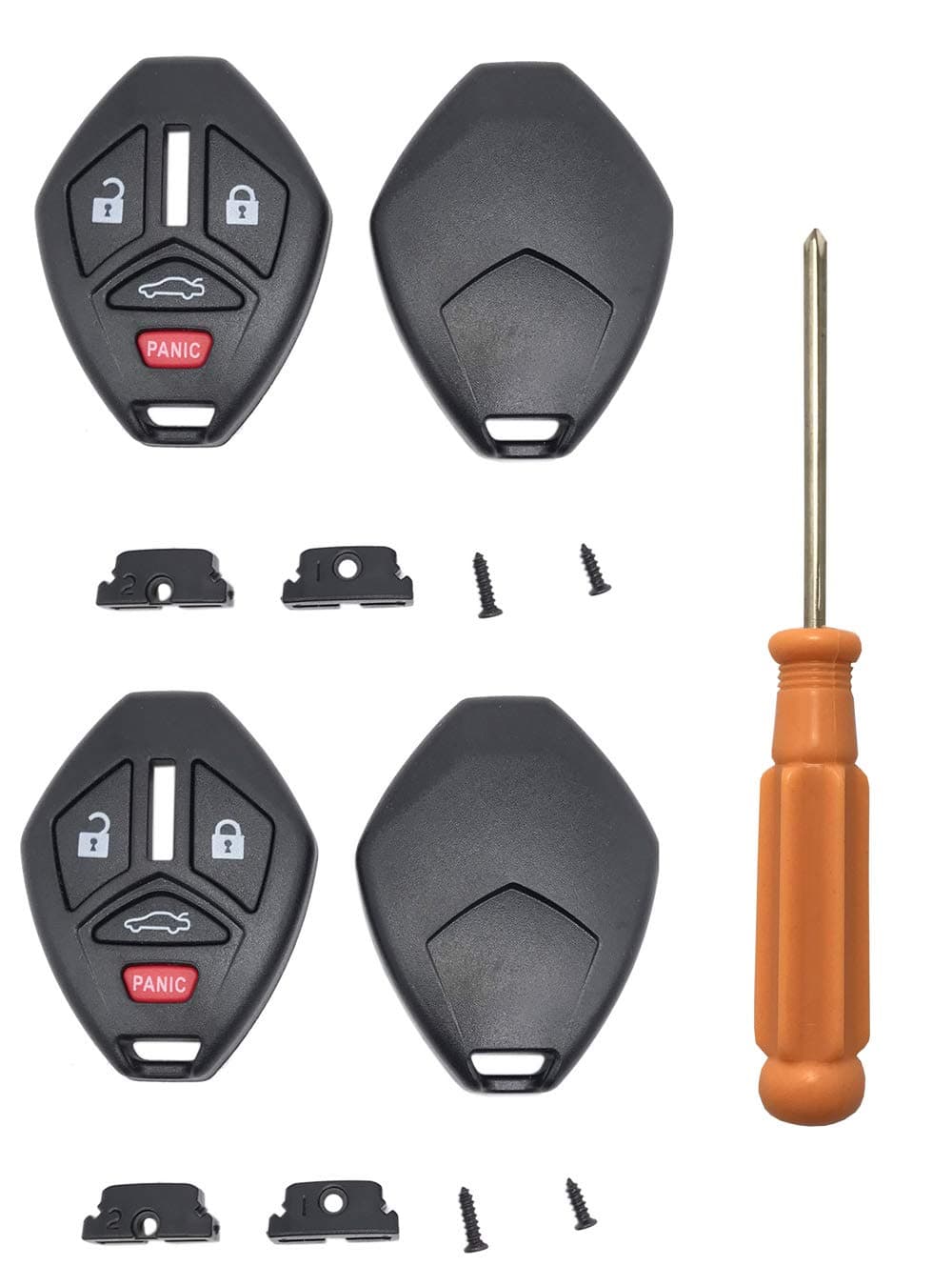 4 Buttons Replacement Key Fob Cover Case fits for 20072012 Mitsubishi Lancer Outlander Eclipse Galant Endeavor Keyless Entry Key Fob Shell 2PCS